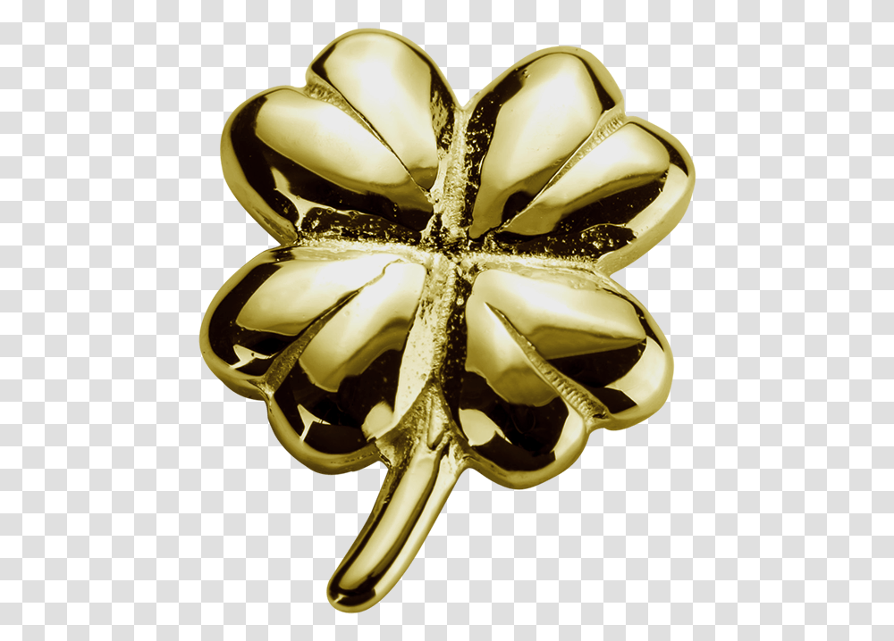 Lucky Clover Body Jewelry, Gold, Accessories, Accessory, Brooch Transparent Png