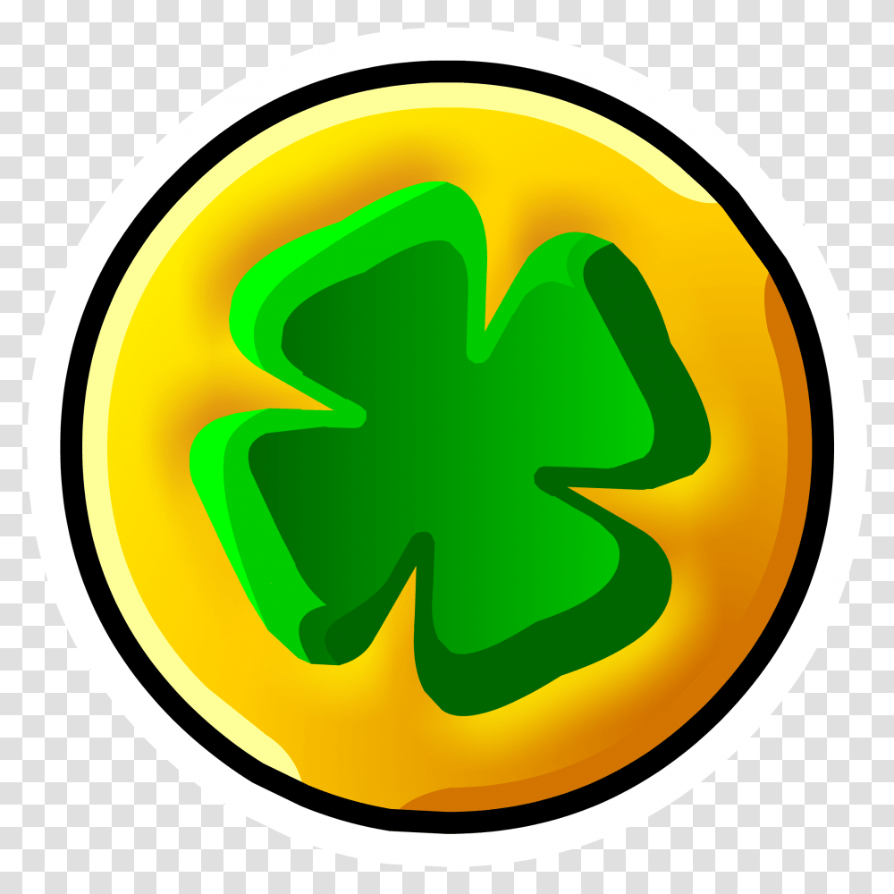 Lucky Coin Pin Lucky Gold Coin Clipart Full Size Lucky Icon, Symbol, Recycling Symbol, Text, Bowl Transparent Png