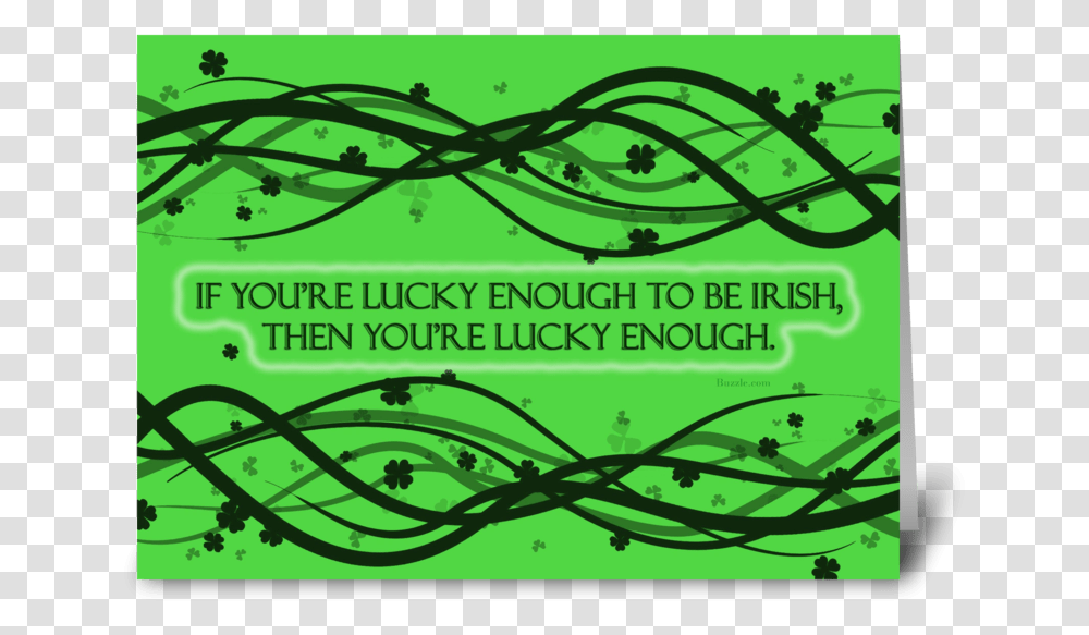 Lucky Enough Greeting Card Graphic Design, Grass, Plant Transparent Png