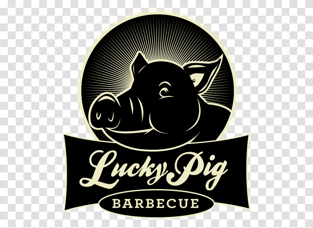 Lucky Pig Bbq Logo Cripps Pink, Label, Text, Symbol, Poster Transparent Png