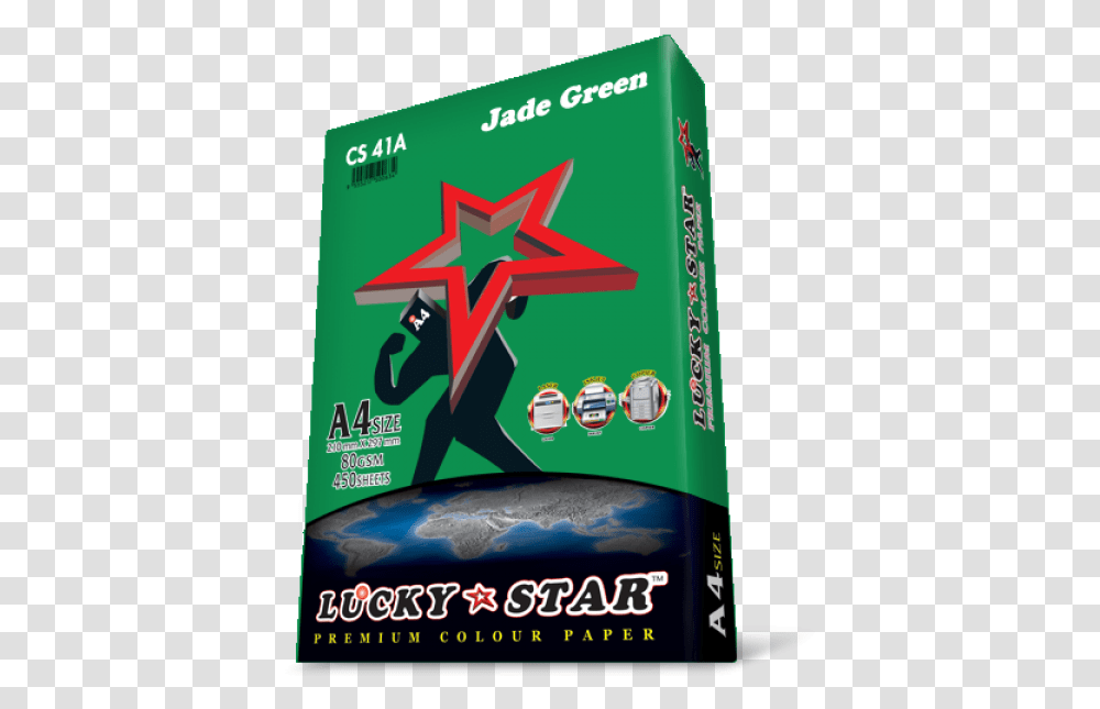 Lucky Star A4 Paper 80gsm Green Colour, Advertisement, Poster, Star Symbol Transparent Png