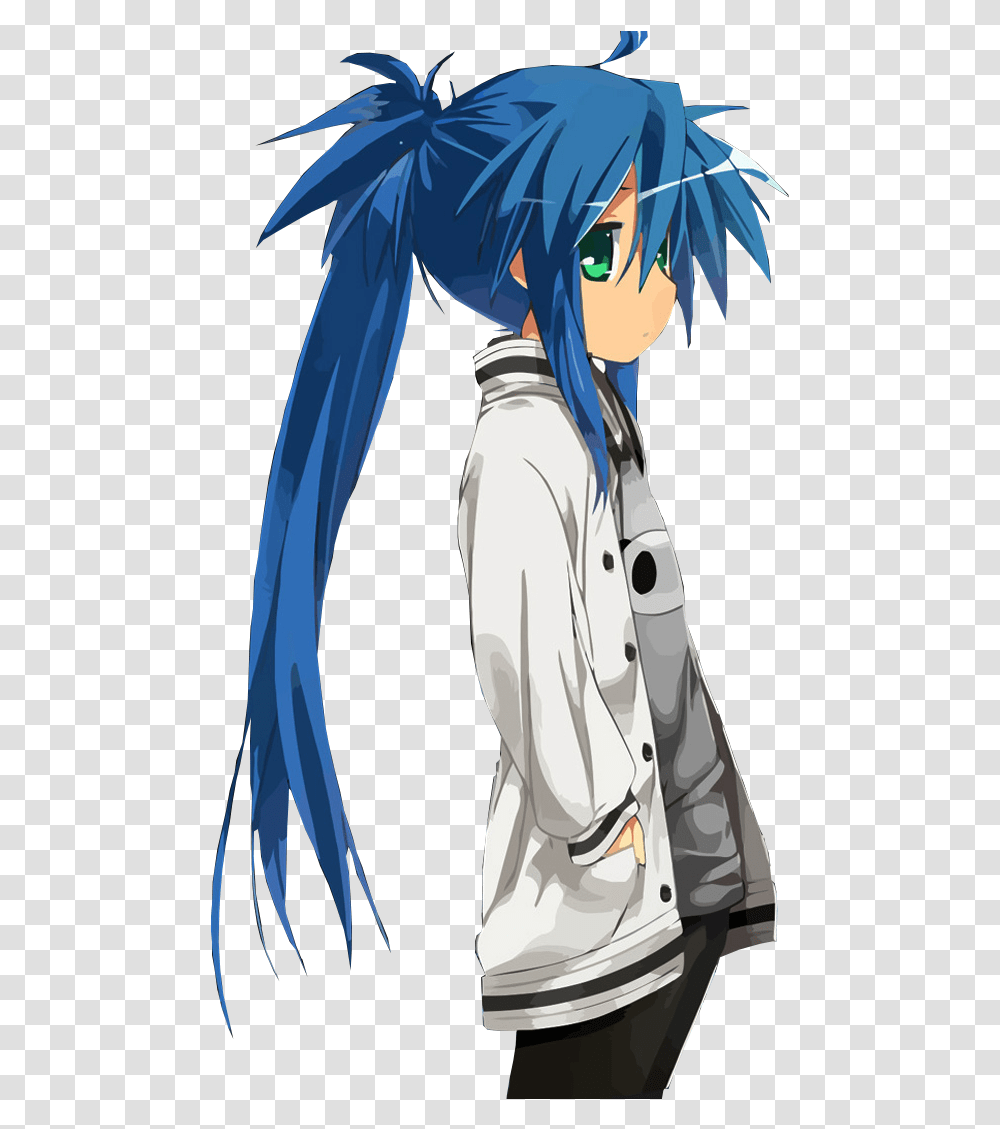 Lucky Star Konata Blue Haired Anime Girl With Green Eyes, Manga, Comics, Book Transparent Png