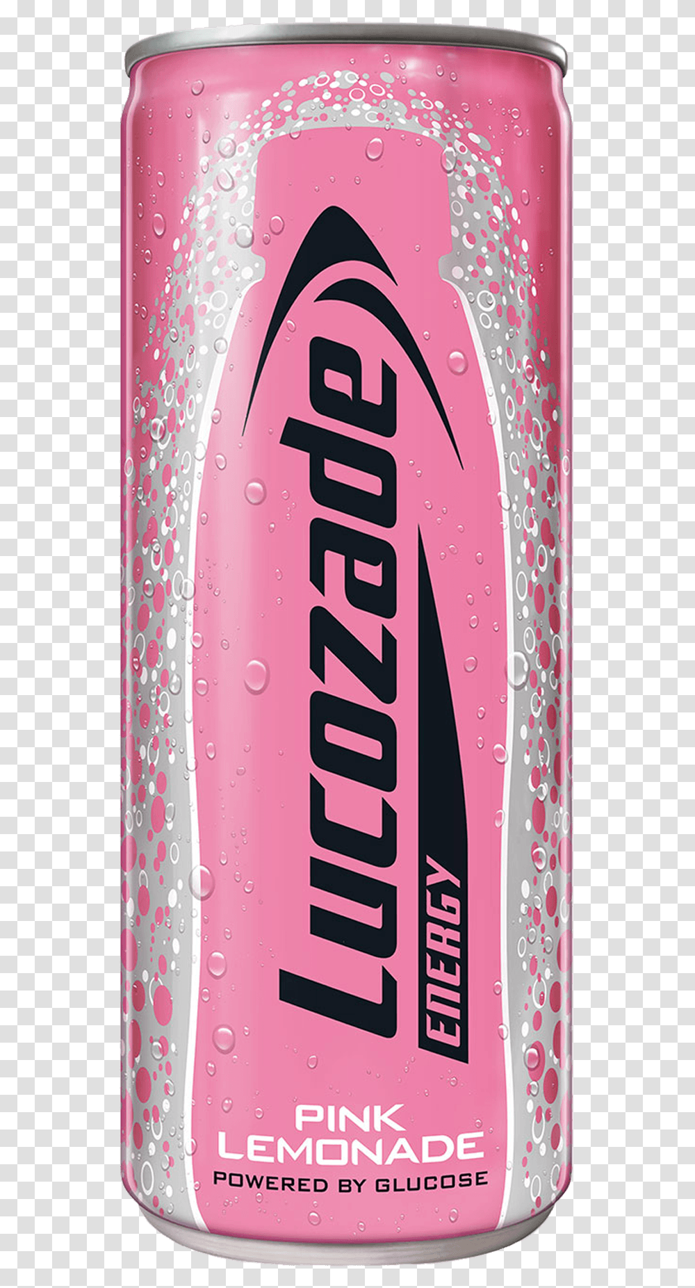 Lucozade Energy Pink Lemonade Lucozade Pink Lemonade Can, Soda, Beverage, Drink, Tin Transparent Png