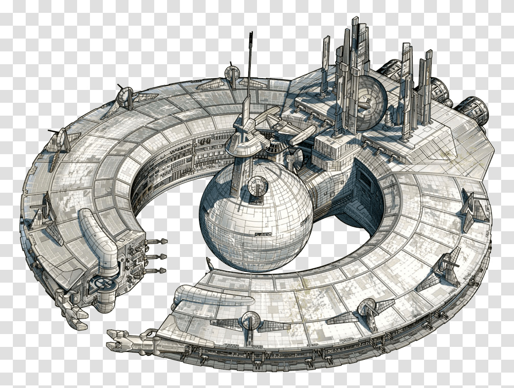 Lucrehulk Class Battleship Force Wars Wiki Fandom Star Wars Lucrehulk, Space Station, Clock Tower, Architecture, Building Transparent Png