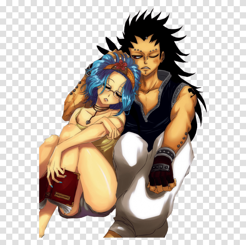 Lucy And Natsu And Gajeel And Levy, Manga, Comics, Book, Person Transparent Png