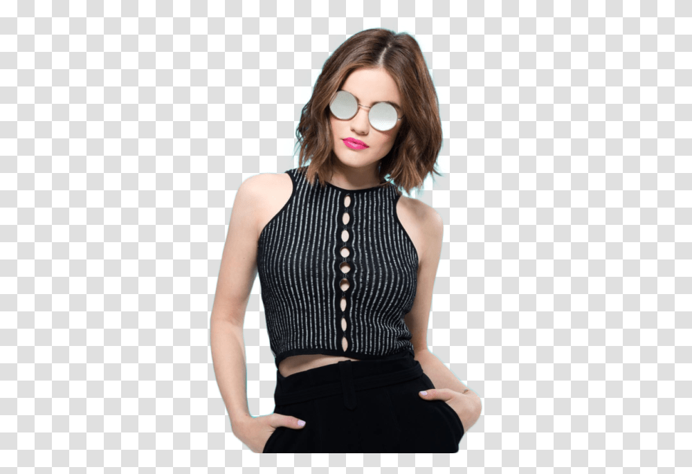 Lucy Hale, Sunglasses, Person, Blouse Transparent Png