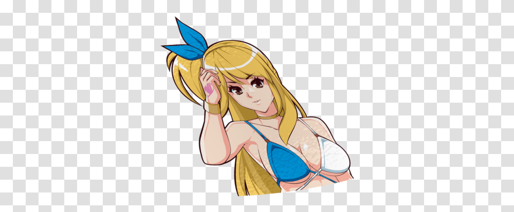 Lucy Heartfilia Peeker Sticker Cartoon, Manga, Comics, Book, Person Transparent Png