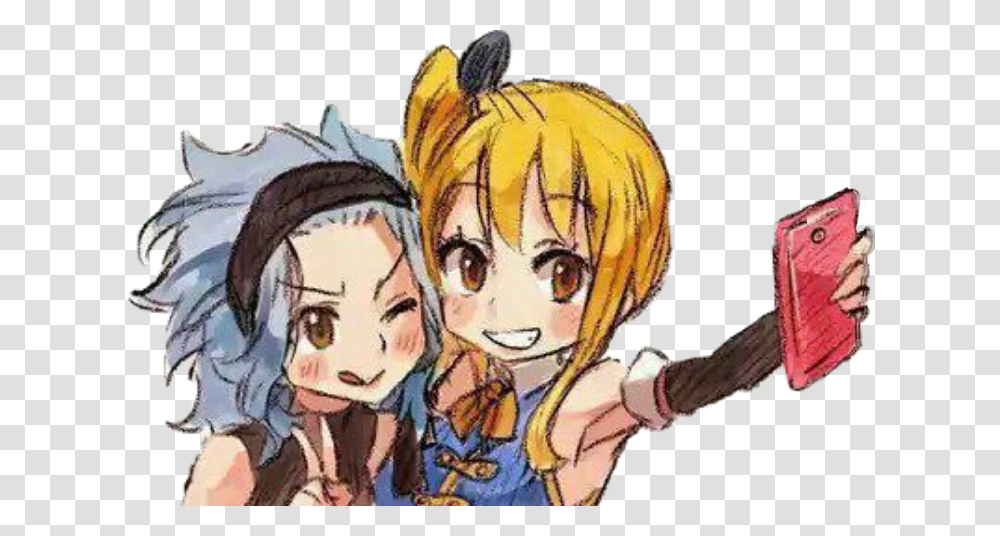 Lucy Lucyheartfilia Levy Fairytail Anime Mages Fairy Tail Levy And Lucy, Comics, Book, Manga Transparent Png