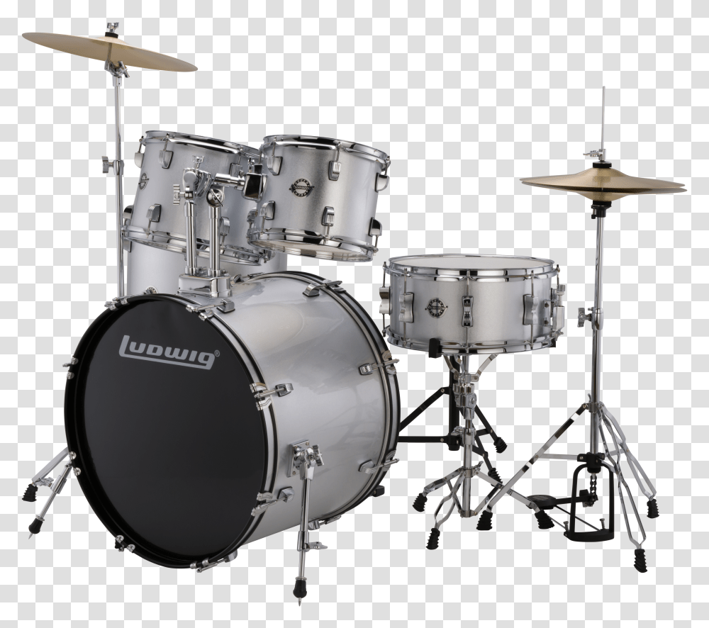 Ludwig Accent Fuse Drum Kit With Hardware Cymbals And Transparent Png