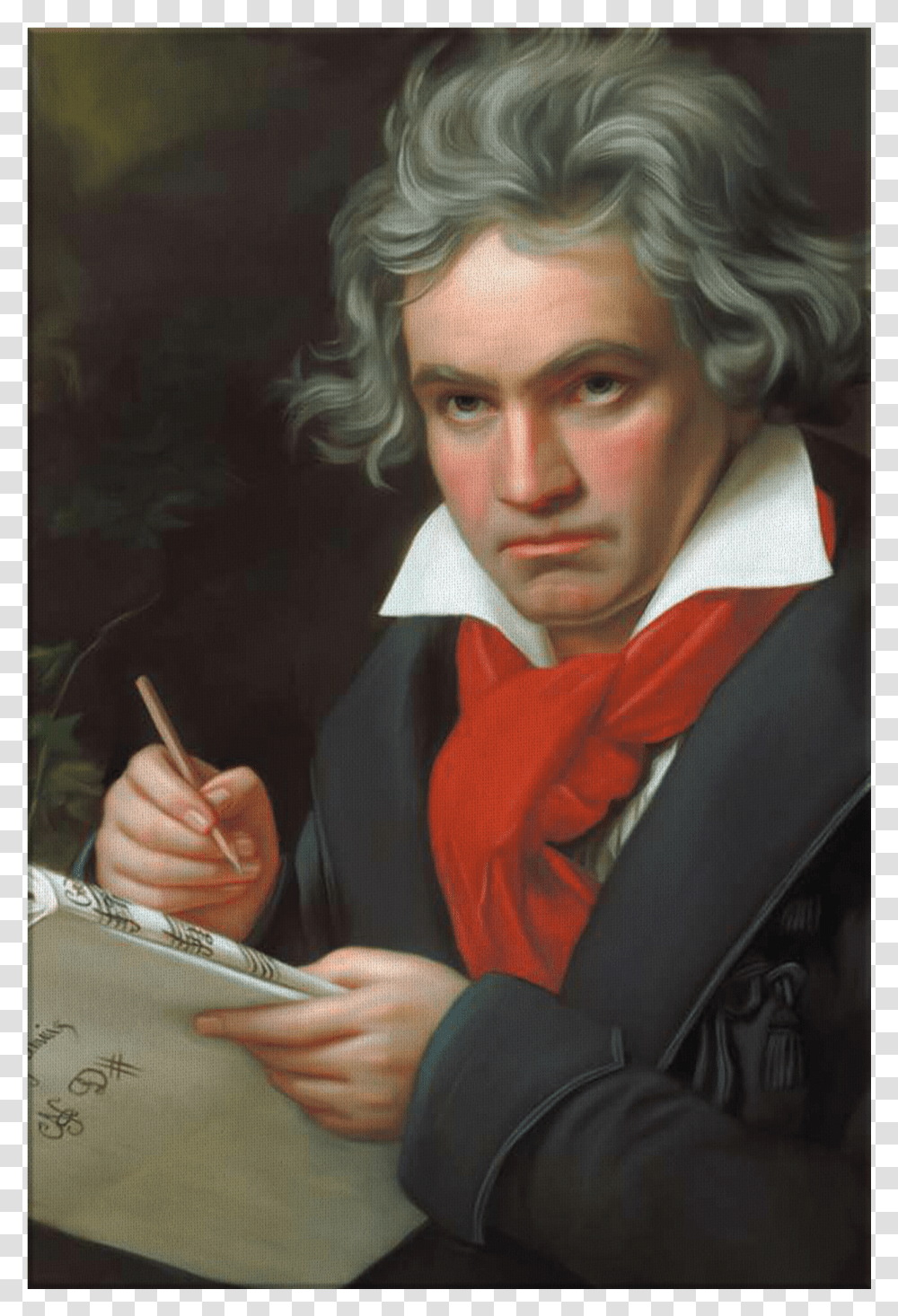 Ludwig Van Beethoven On CanvasClass Ludwig Van Beethoven, Person, Human, Painting Transparent Png