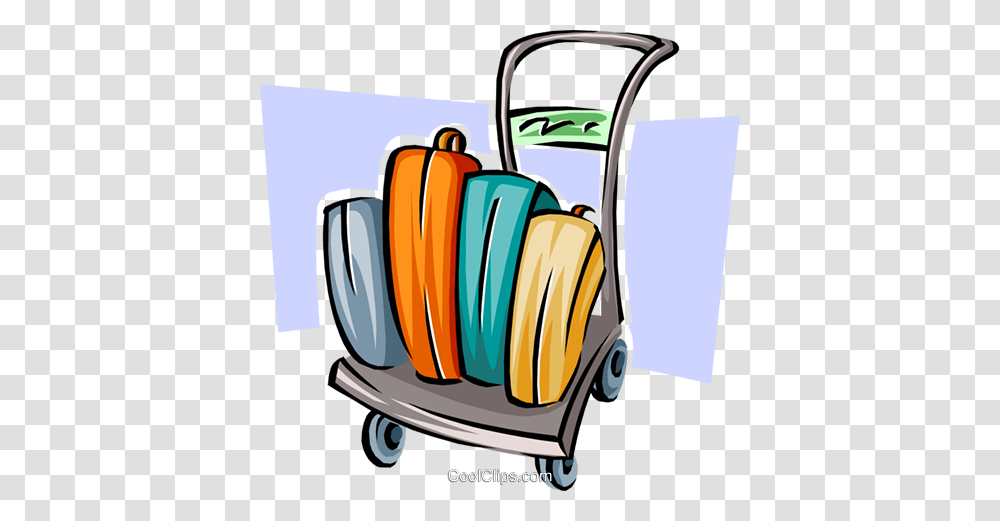 Luggage On A Cart Royalty Free Vector Clip Art Illustration, Plant, Lawn Mower, Tool, Appliance Transparent Png