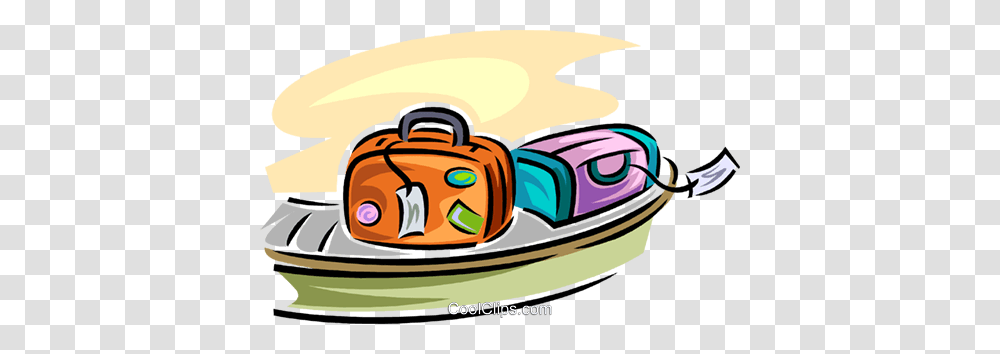 Luggage On Conveyor Belt Royalty Free Vector Clip Art Illustration, Vehicle, Transportation, Meal, Food Transparent Png