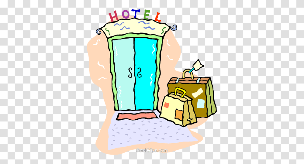 Luggage Sitting Outside Of A Hotel Royalty Free Vector Clip Art, Drawing, Pillow, Cushion Transparent Png