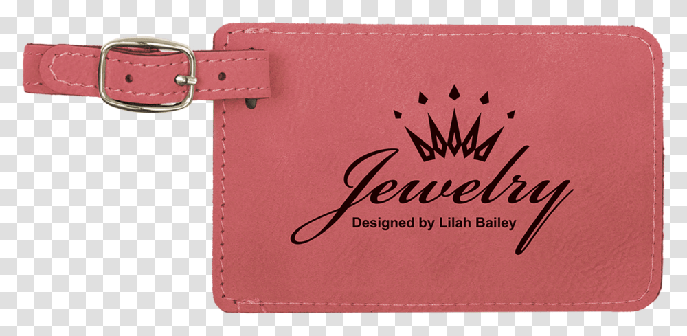 Luggage Tag With Custom Laser Engraving Pink Leather Wallet, Accessories, Accessory, Alphabet Transparent Png