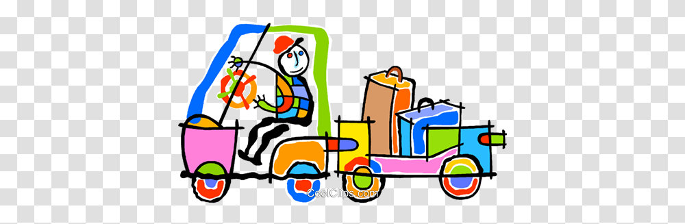 Luggage Train Royalty Free Vector Clip Art Illustration, Drawing, Doodle, Fire Truck Transparent Png