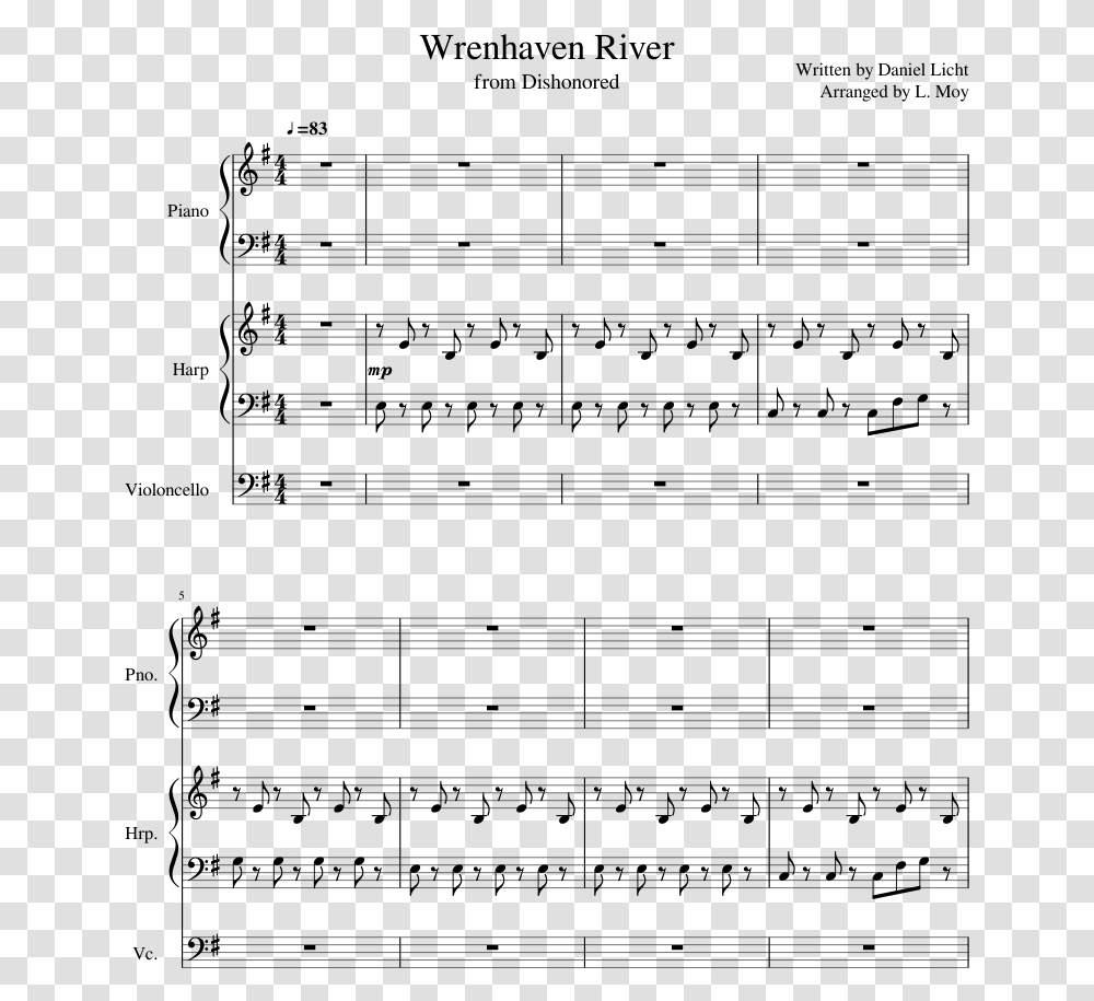 Lugias Song Piano Notes, Gray, World Of Warcraft Transparent Png