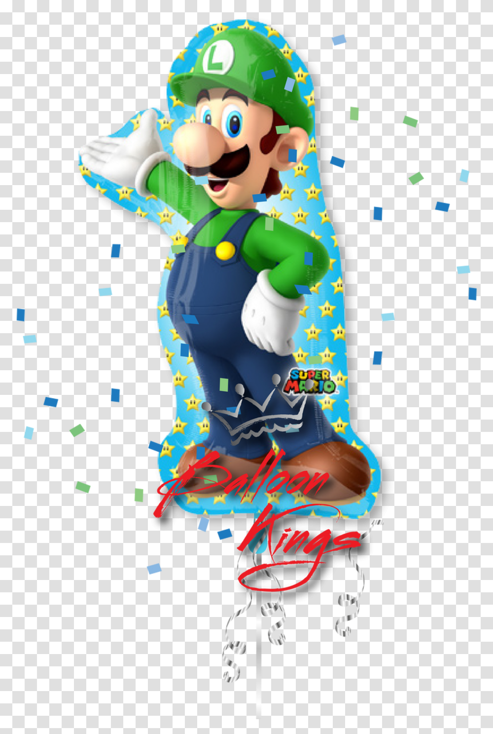 Luigi Ballon Luigi, Paper, Confetti Transparent Png