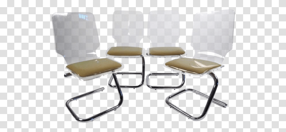 Luigi Bardini Lucite And Chrome Dining Chairs Chair, Furniture, Armchair Transparent Png