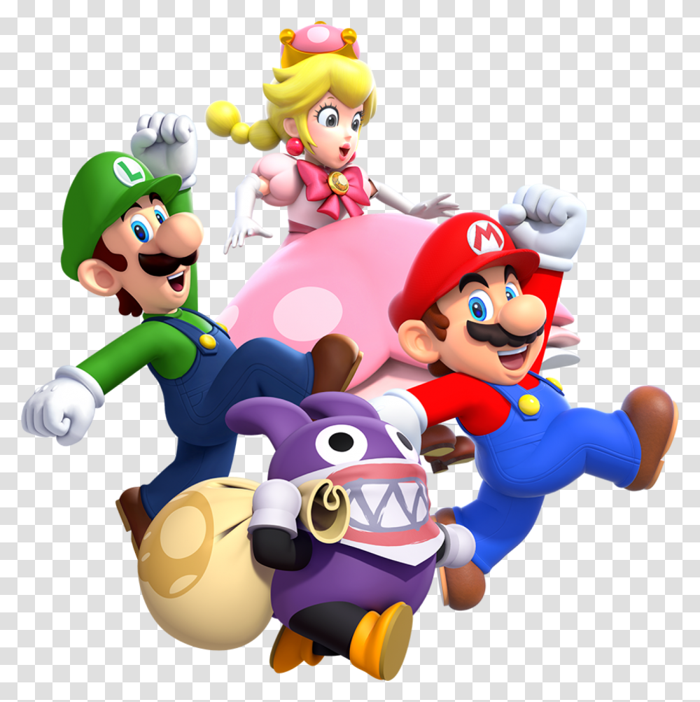 Luigi Peachette Mario And Nabbit New Super Mario Bros U Deluxe Transparent Png