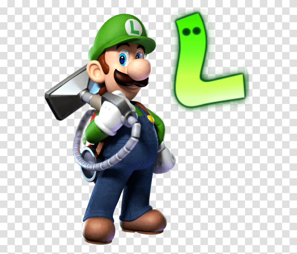 Luigi's Mansion Luigi With Poltergust, Super Mario, Toy, Figurine, Person Transparent Png