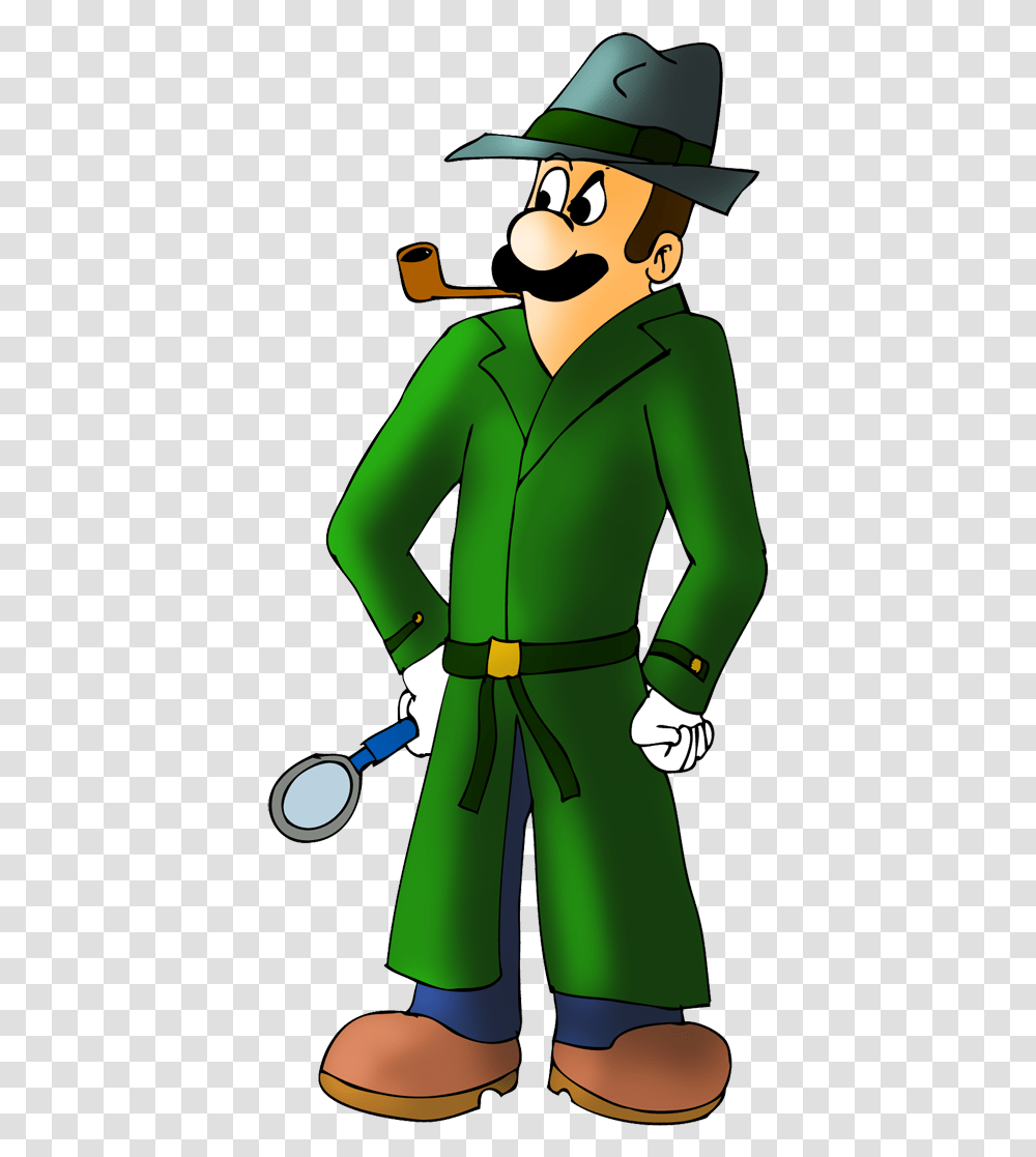 Luigi The Private Detective By Zefrenchm Detective Luigi, Elf, Sleeve, Costume Transparent Png