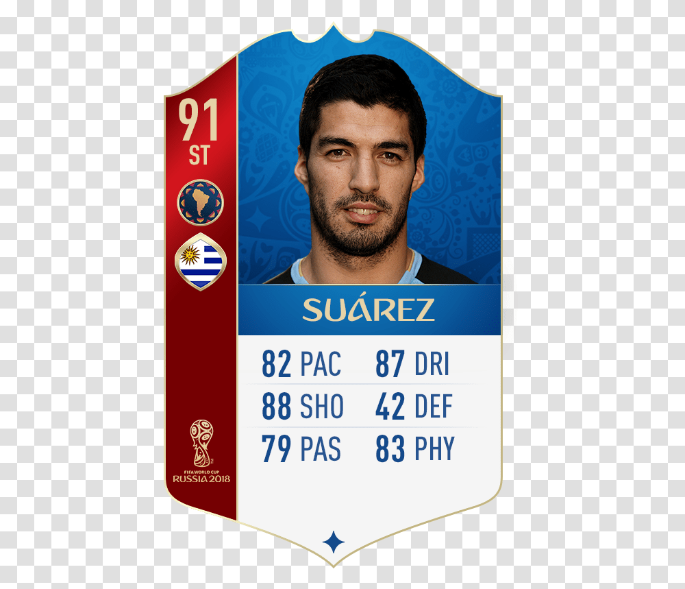 Luis Suarez Fifa 18 World Cup Rating Chucky Lozano Fifa World Cup 2018, Person, Face, Advertisement Transparent Png