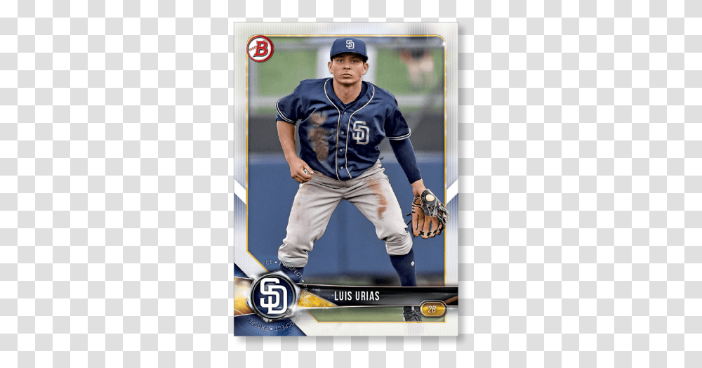 Luis Urias 2018 Topps Bowman Baseball Paper Prospects Baseball Player, Person, Athlete, Sport Transparent Png
