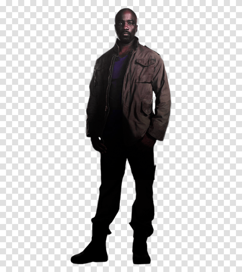 Luke Cage 4 Image Luke Cage Background, Clothing, Jacket, Coat, Person Transparent Png