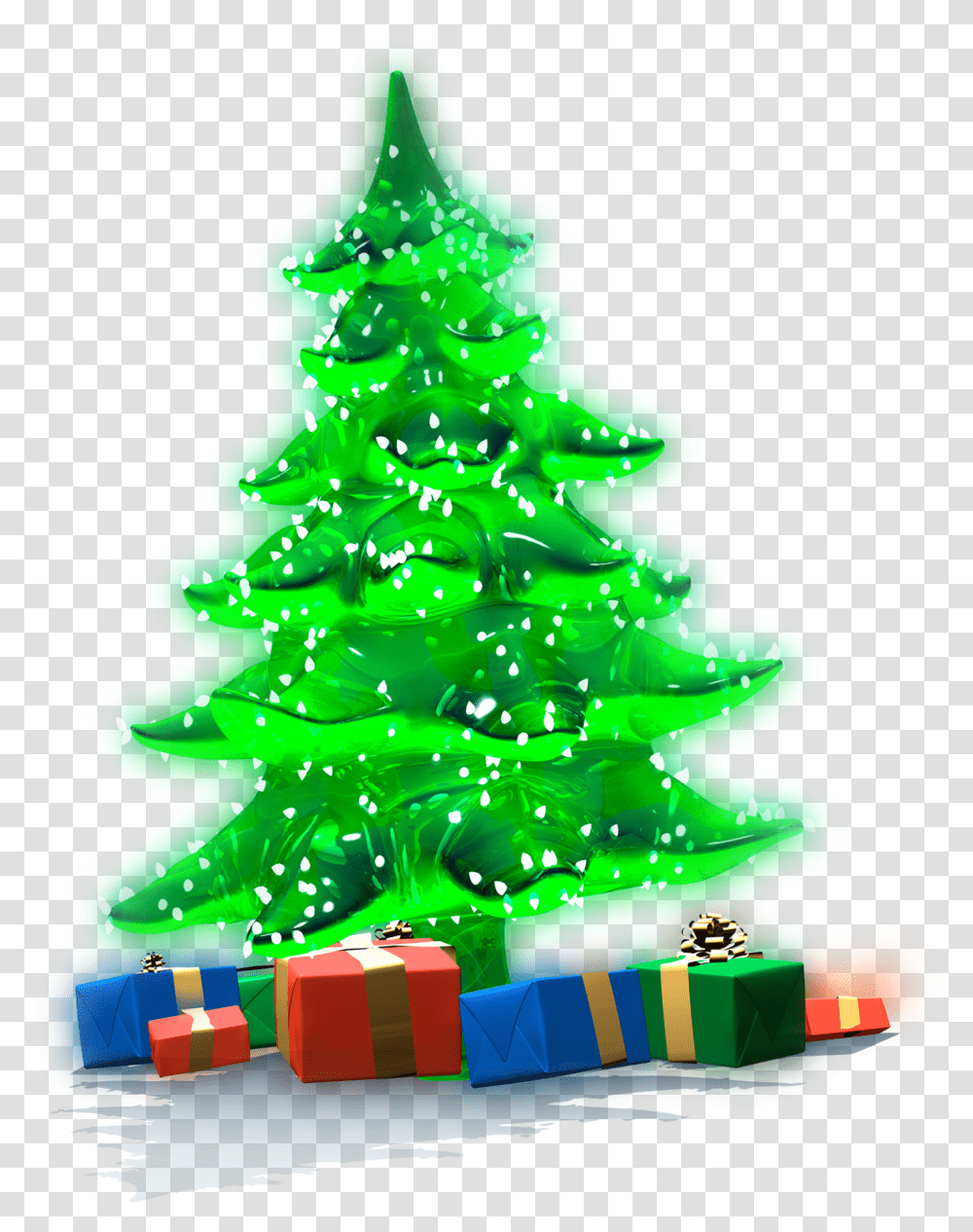 Luminous Christmas Tree With Gifts Clipart Gifts Under Christmas Tree, Plant, Ornament, Wedding Cake, Dessert Transparent Png