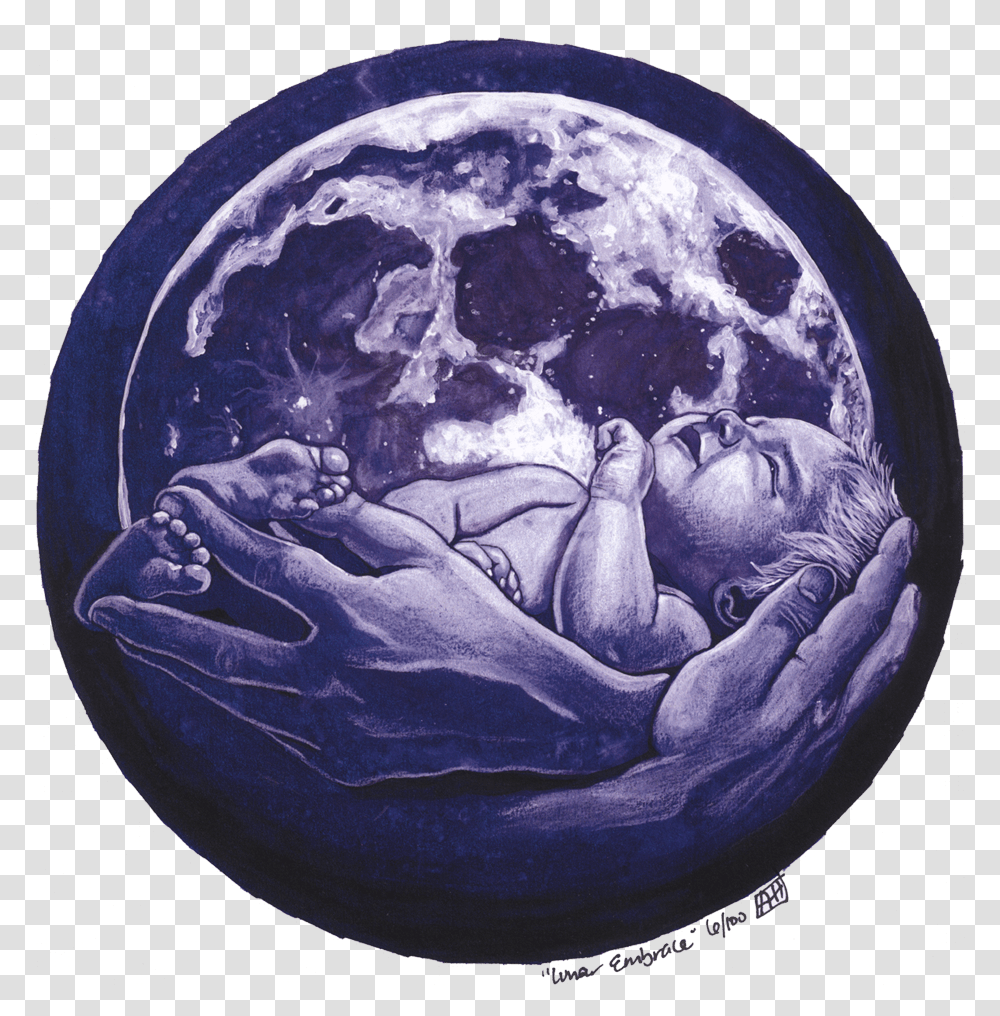 Luna Embrace Print Childbirth, Sphere, Outer Space, Astronomy, Universe Transparent Png