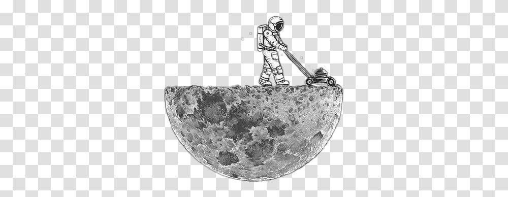 Luna Moon Medialuna Lunas Astronaut Mowing The Moon, Outer Space, Astronomy, Universe, Night Transparent Png