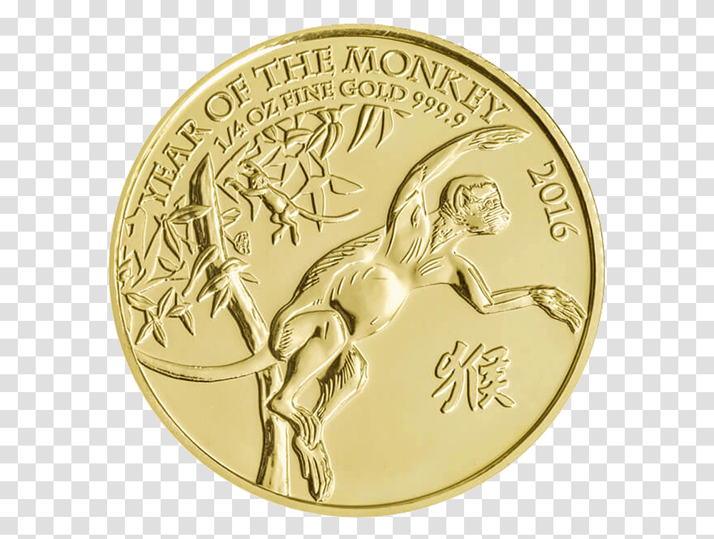 Lunar 2016 Year Of The Monkey 14 Oz Gold CoinSrc Coin Gold 2016 Year Of Monkey, Money Transparent Png