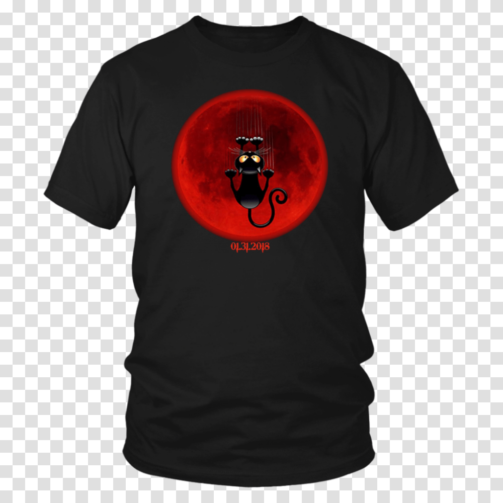 Lunar Eclipse Us Funny Blood Moon And Cat T Shirt Teefim, Apparel, T-Shirt, Sleeve Transparent Png