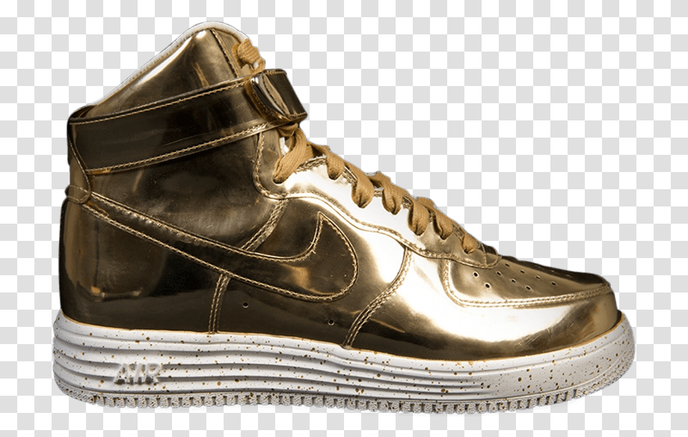 Lunar Force 1 Hi Sp Liquid Gold Sneakers, Shoe, Footwear, Apparel Transparent Png