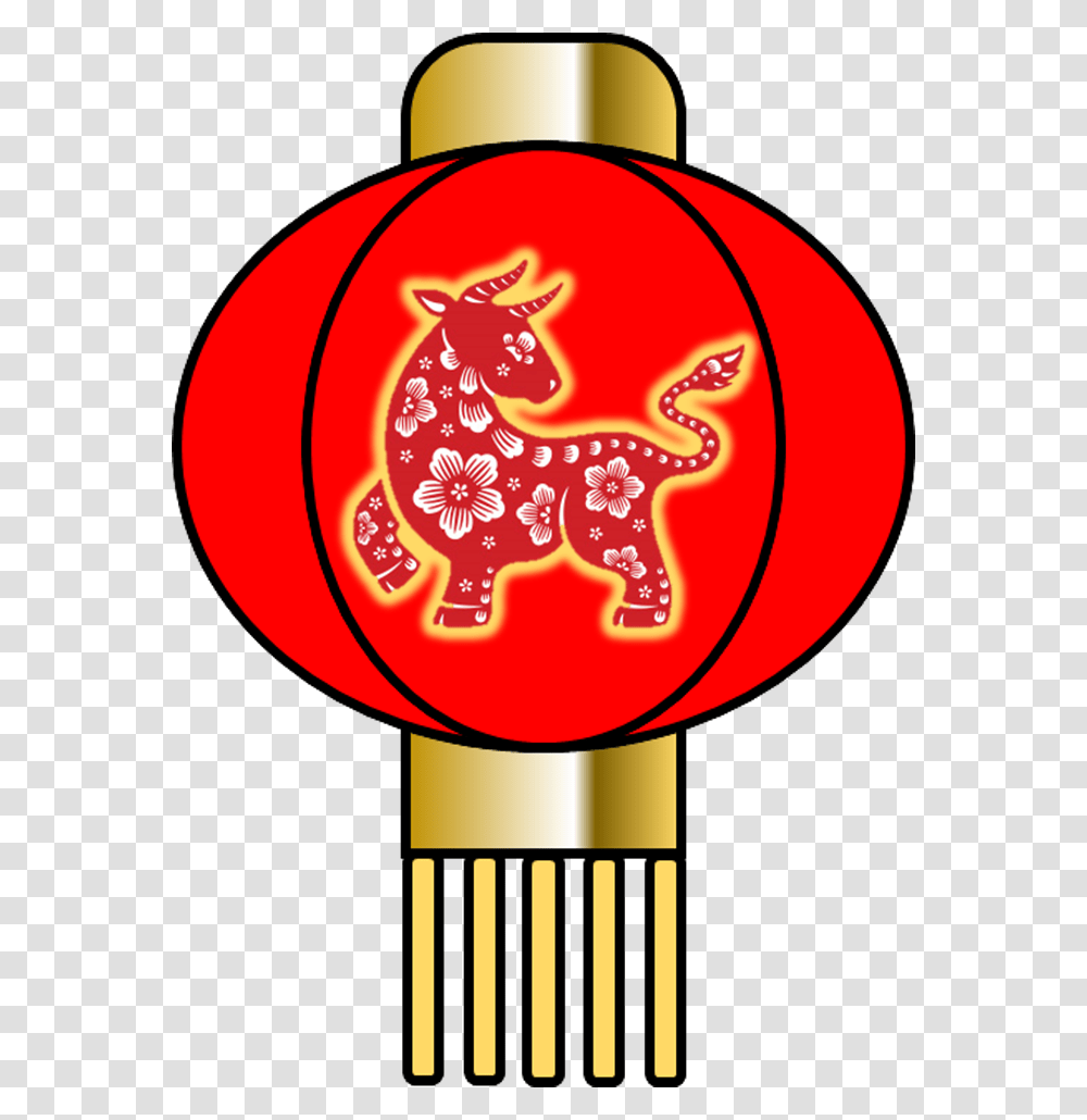 Lunar New Year Lantern Ox, Light, Ketchup, Food, Heart Transparent Png