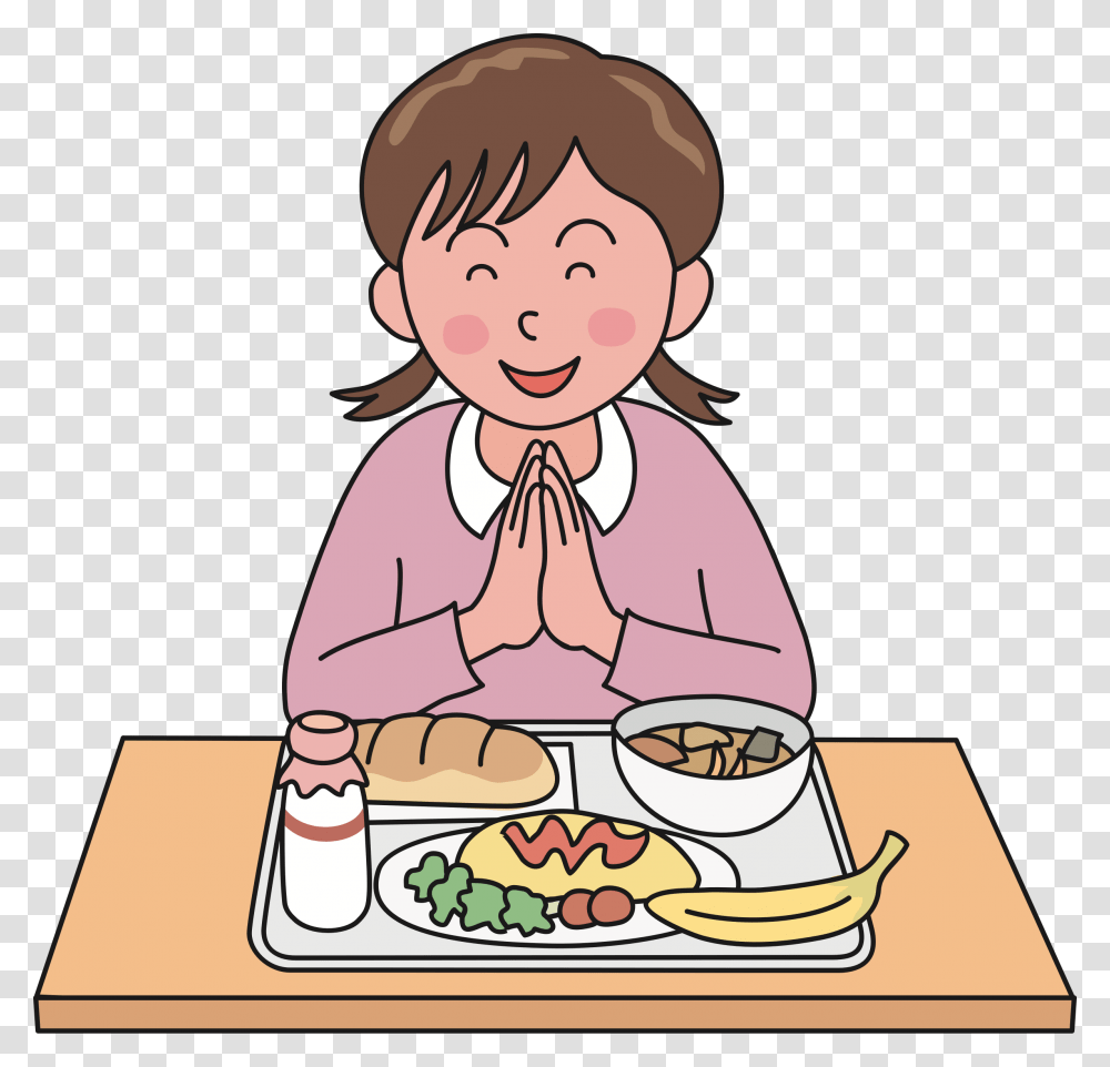 Lunch Clipart Prayer Praying To God Clipart Pray Before Eat Clipart, Person, Human, Chef, Meal Transparent Png