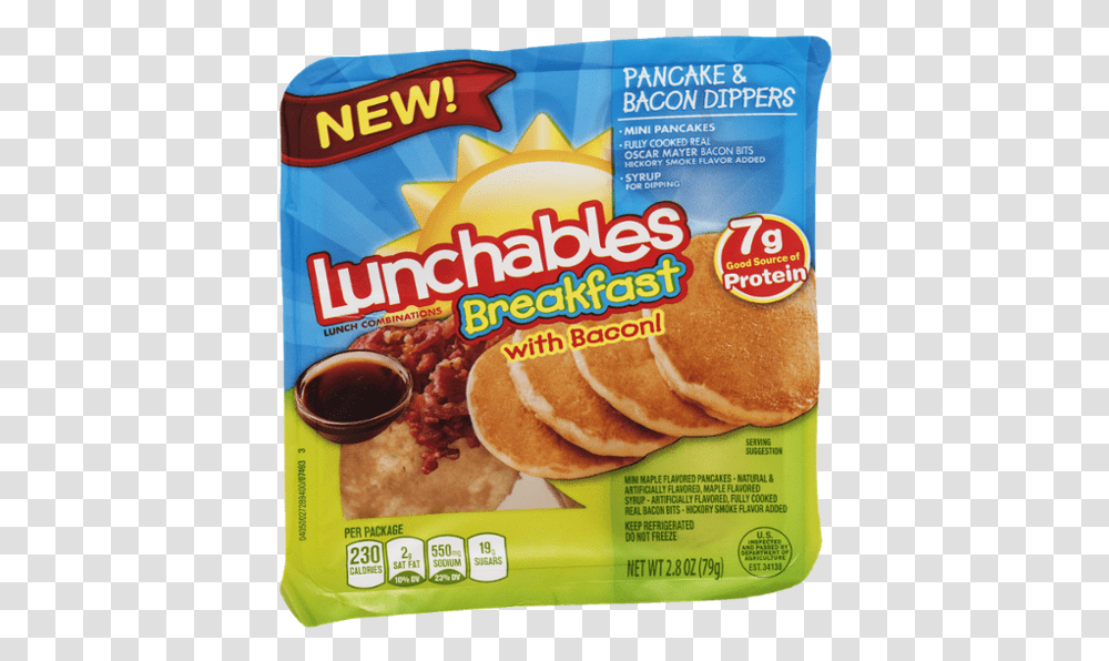 Lunchables Breakfast, Food, Burger, Bread, Pancake Transparent Png
