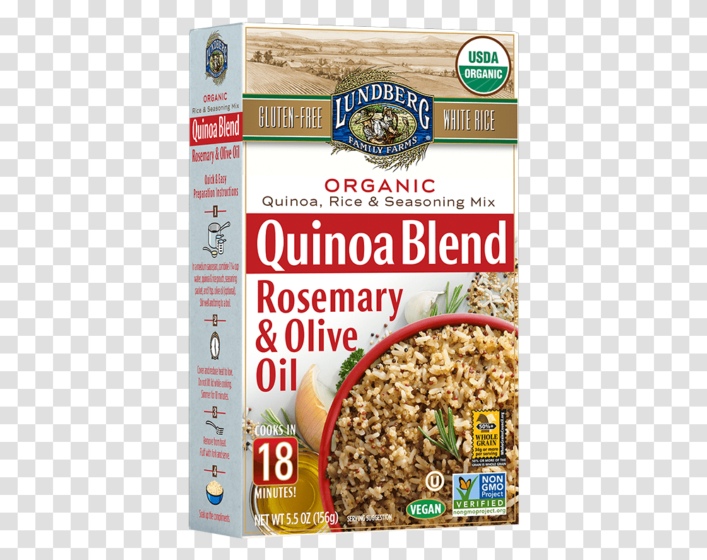 Lundberg Rosemary Olive Quinoa Blend, Food, Plant, Breakfast, Popcorn Transparent Png