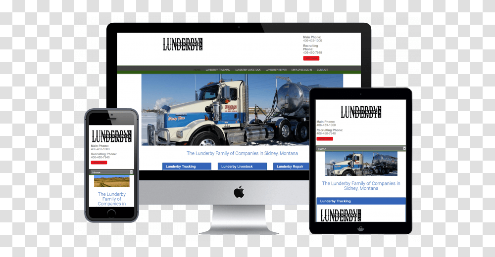 Lunderby Trucking Llc Responsive Web Design Image, Mobile Phone, Electronics, Computer, Vehicle Transparent Png