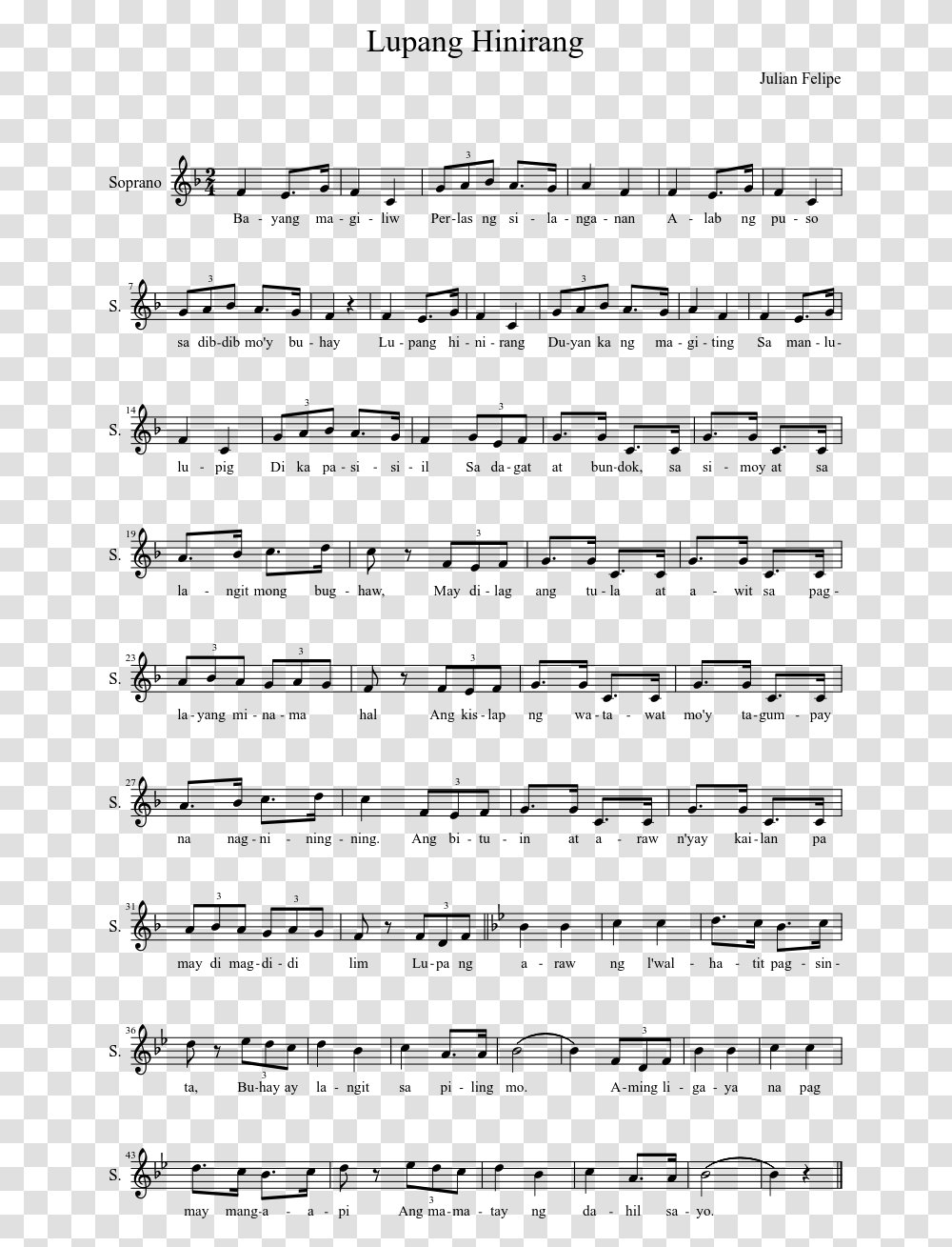 Lupang Hinirang Music Sheet, Gray, World Of Warcraft Transparent Png