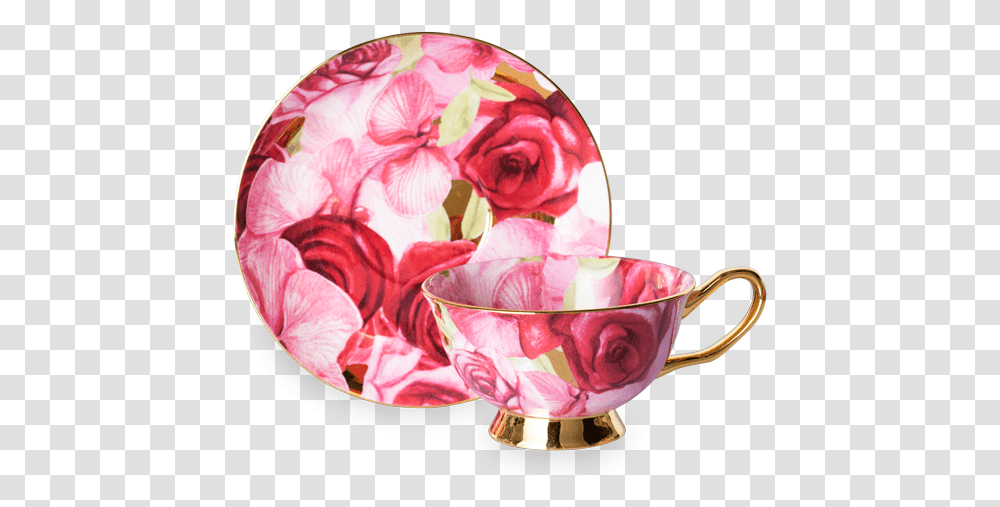 Luscious Orchid Rose Cup And Saucer Garden Roses, Bowl, Pottery, Flower, Plant Transparent Png