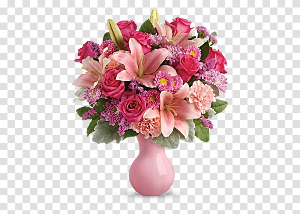 Lush Blush Bouquet Chantilly Pink Roses, Plant, Flower, Blossom, Flower Bouquet Transparent Png