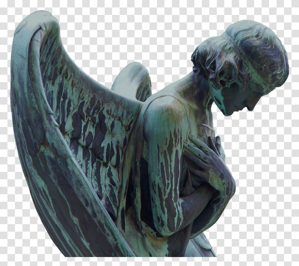 Luto Angel Escultura Cementerio Figura Michael White Angel's Anthem, Sculpture, Statue, Chicken Transparent Png