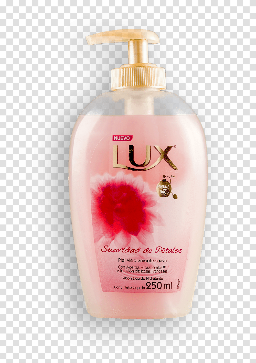 Lux Lquido Suavidad De Ptalos Liquid Hand Soap, Bottle, Shampoo, Milk, Beverage Transparent Png