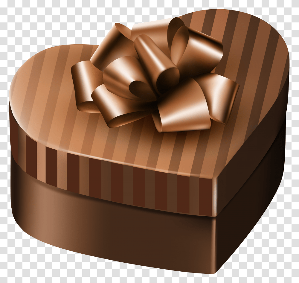 Luxury Gift Box Brown Heart Clipart Image Heart Shaped Box Decoration Transparent Png