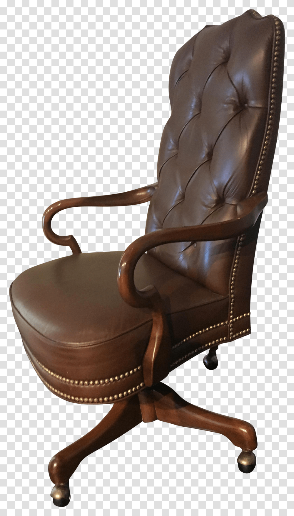 Luxury High Back Office Chair Used Tufted Leather Desk Chair, Furniture, Armchair Transparent Png