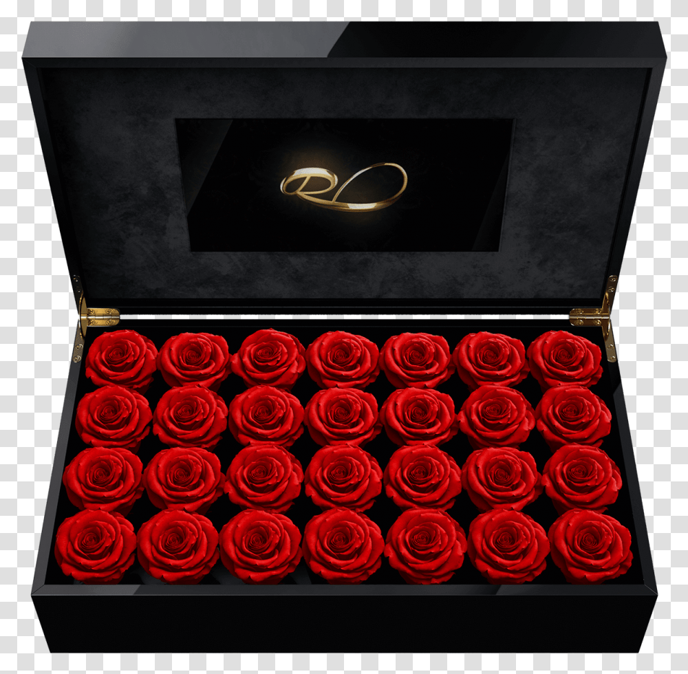 Luxury Lcd Display Flower Box Royal With 28 Preserved Rose, Treasure, Beverage, Drink, Alcohol Transparent Png