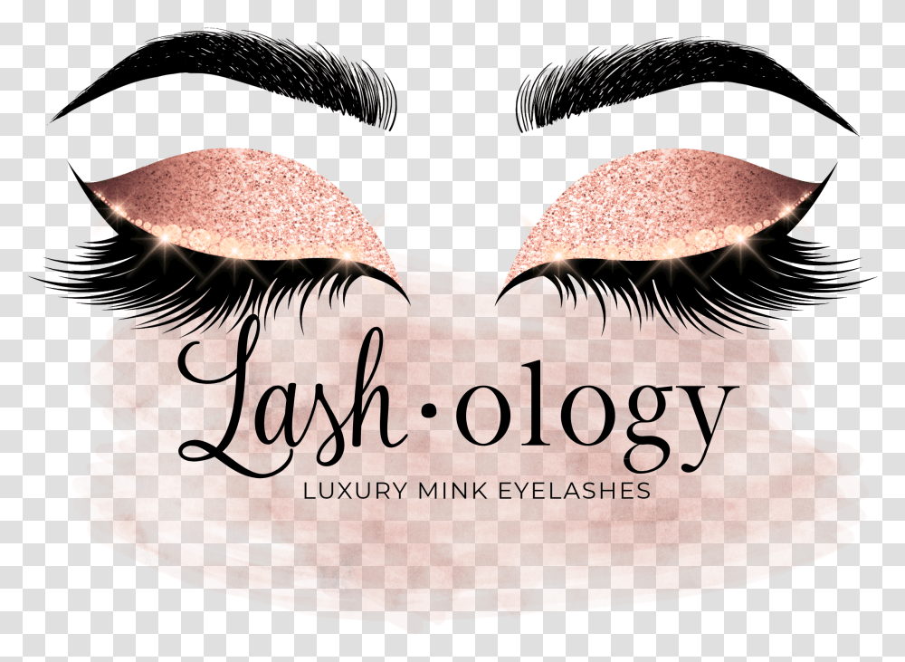 Luxury Mink Eyelashes Lashology Rose Gold Glitter For Eyeslash Logo, Skin, Animal, Text, Invertebrate Transparent Png