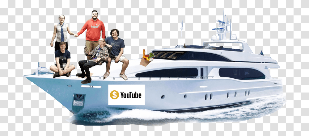 Luxury Yacht, Person, Human, Boat, Vehicle Transparent Png