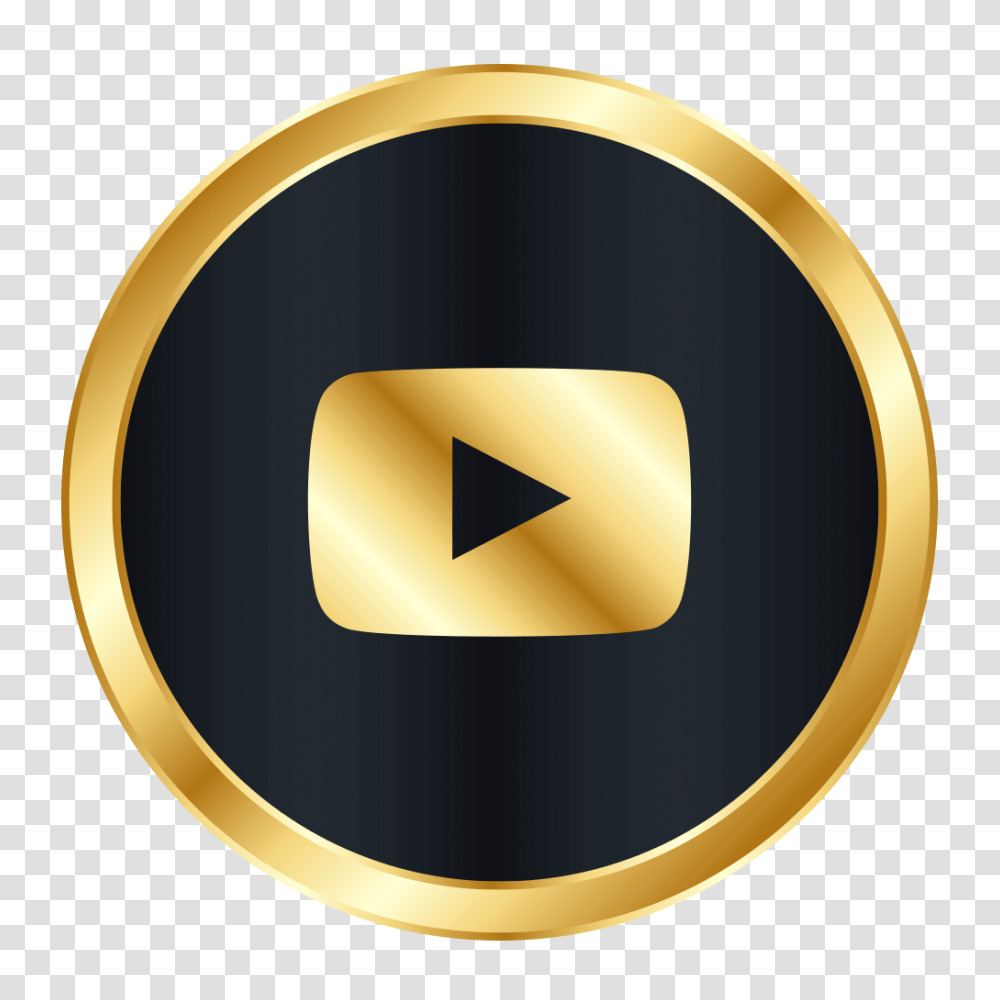 Luxury Youtube Button Image Free Circle, Gold, Hip, Lamp, Plectrum Transparent Png